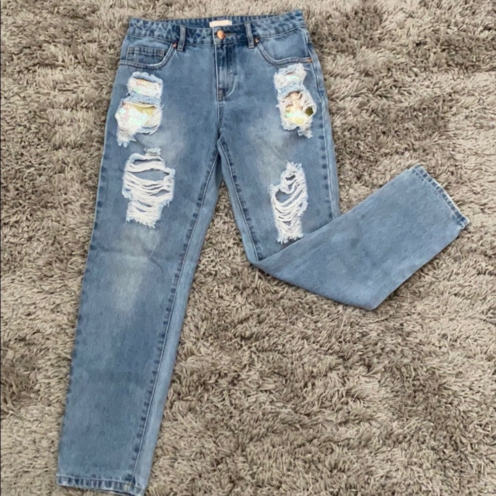 Girls Sequined Jeans